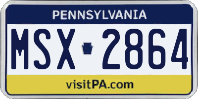 PA license plate MSX2864