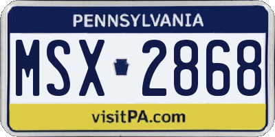PA license plate MSX2868