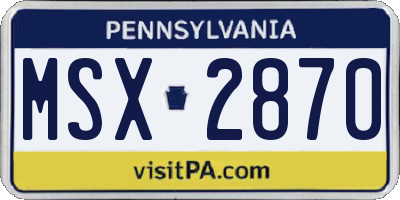 PA license plate MSX2870