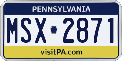 PA license plate MSX2871