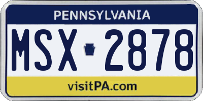 PA license plate MSX2878