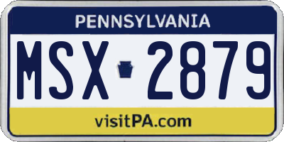 PA license plate MSX2879