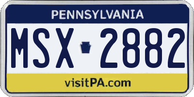 PA license plate MSX2882