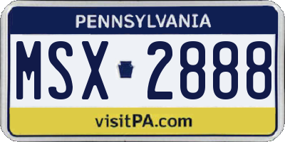PA license plate MSX2888