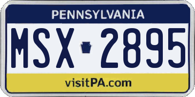 PA license plate MSX2895