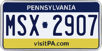 PA license plate MSX2907