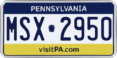 PA license plate MSX2950