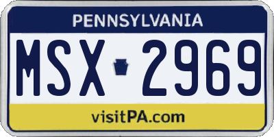 PA license plate MSX2969