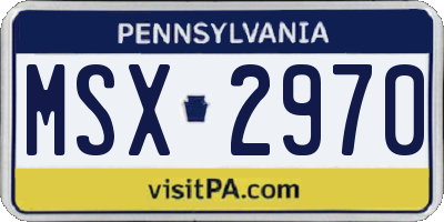 PA license plate MSX2970