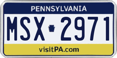 PA license plate MSX2971
