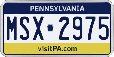 PA license plate MSX2975