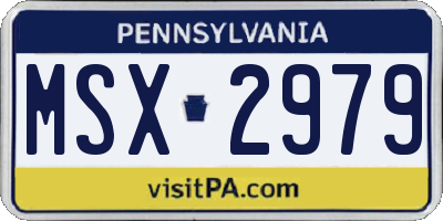 PA license plate MSX2979