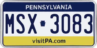 PA license plate MSX3083