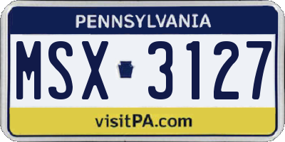 PA license plate MSX3127