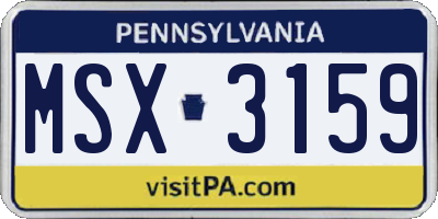 PA license plate MSX3159