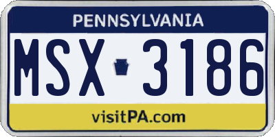 PA license plate MSX3186