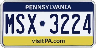 PA license plate MSX3224