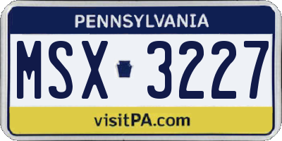 PA license plate MSX3227