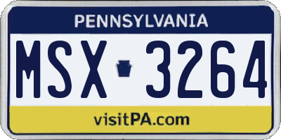 PA license plate MSX3264