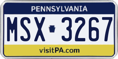 PA license plate MSX3267