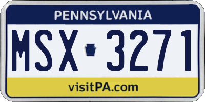PA license plate MSX3271