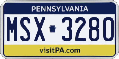 PA license plate MSX3280