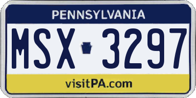 PA license plate MSX3297