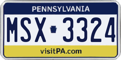 PA license plate MSX3324