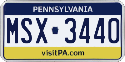 PA license plate MSX3440