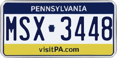 PA license plate MSX3448