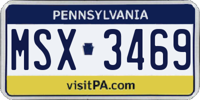 PA license plate MSX3469