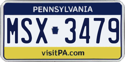 PA license plate MSX3479