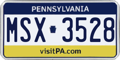 PA license plate MSX3528