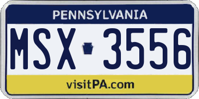 PA license plate MSX3556