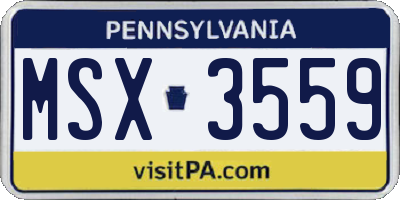 PA license plate MSX3559