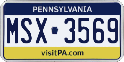 PA license plate MSX3569