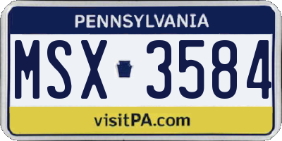 PA license plate MSX3584