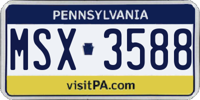 PA license plate MSX3588