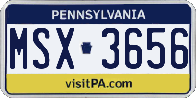 PA license plate MSX3656