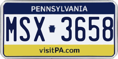 PA license plate MSX3658