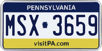 PA license plate MSX3659