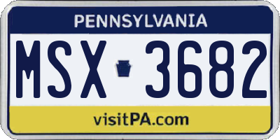 PA license plate MSX3682