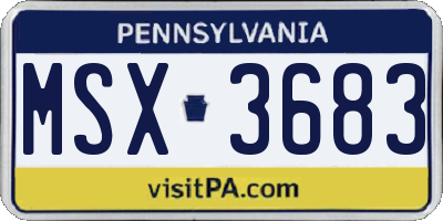 PA license plate MSX3683