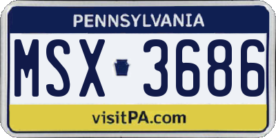 PA license plate MSX3686