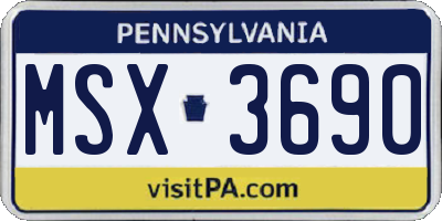 PA license plate MSX3690