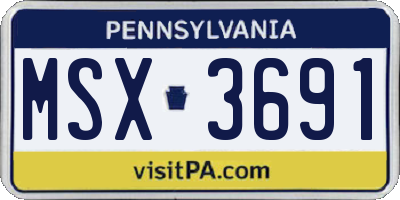 PA license plate MSX3691