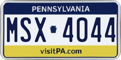 PA license plate MSX4044