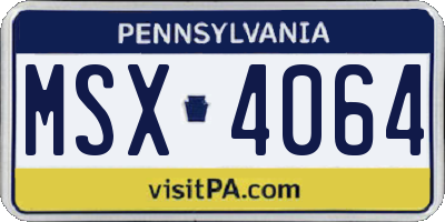 PA license plate MSX4064