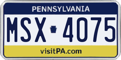 PA license plate MSX4075