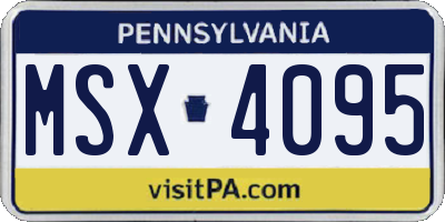 PA license plate MSX4095